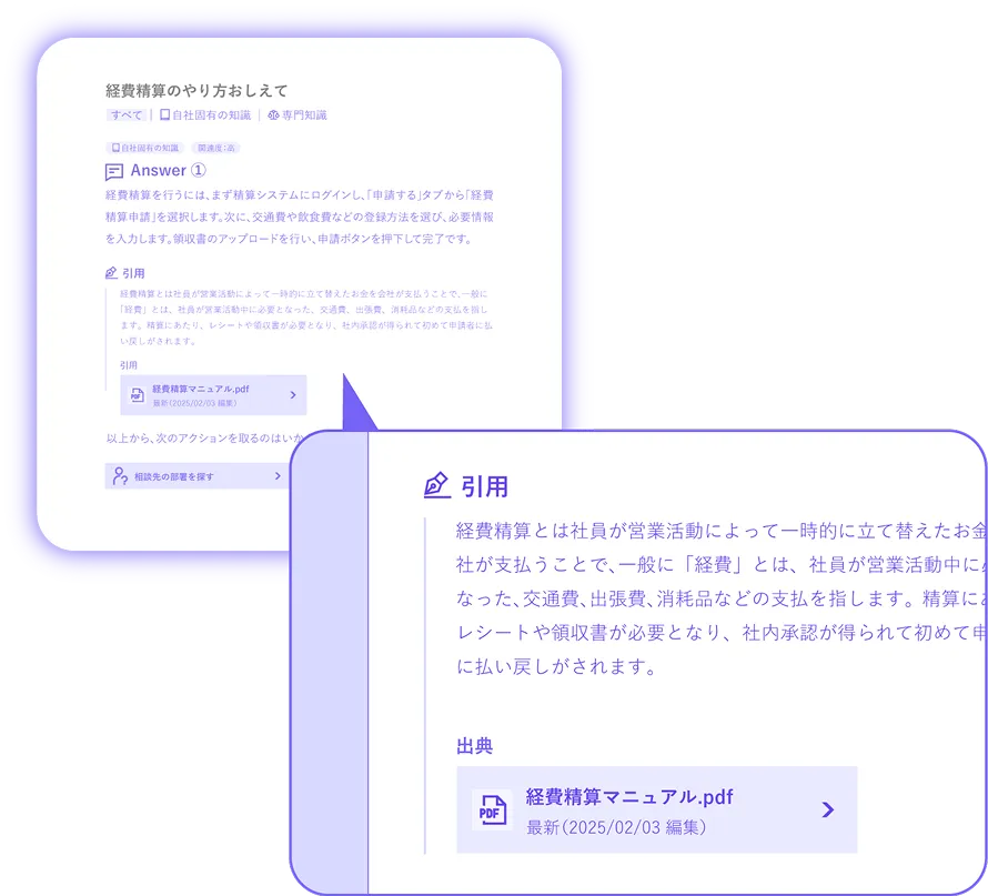 裏付けを確認できる