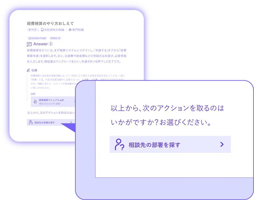 その後の対応を選択できる