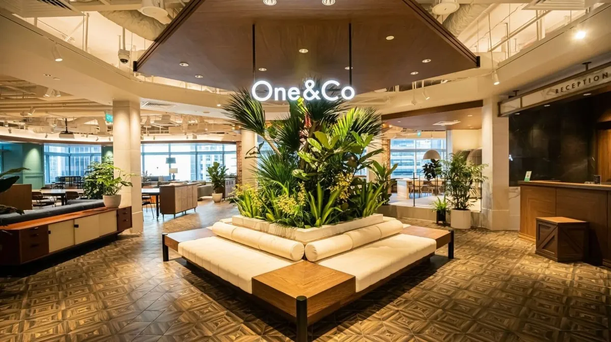 One & Co の受付とラウンジ